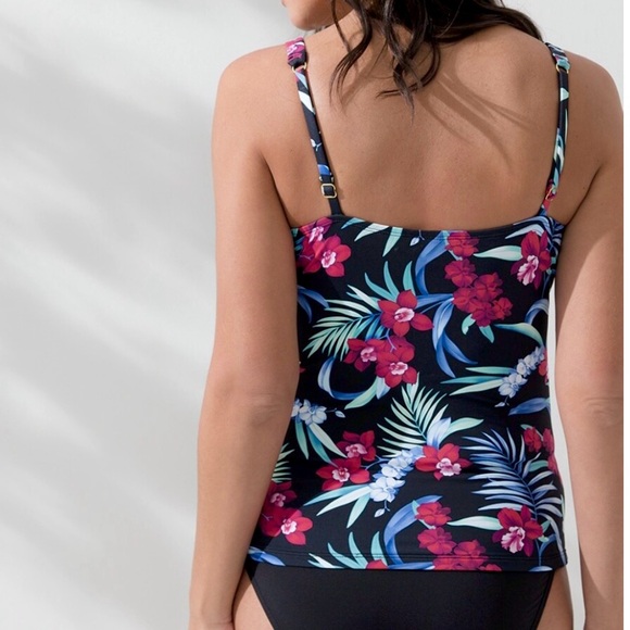 Tommy Bahama Midnight Orchid OTS UW Tankini - Picture 3 of 12